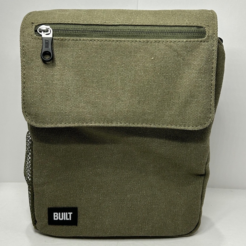 Built NY Oxford Lunch Sack Olive Green Insulated Crossbody Bag NEW